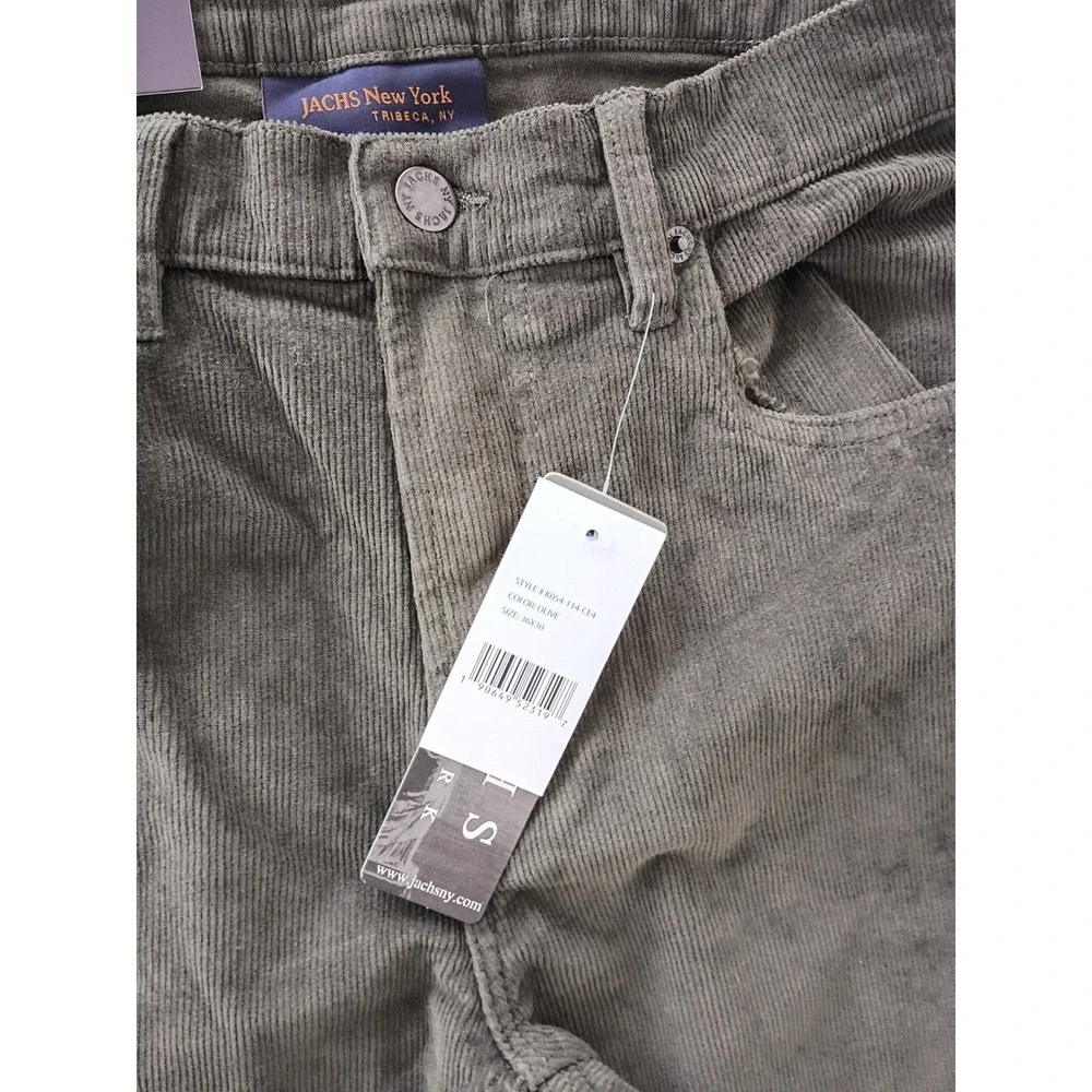 NWT Jachs NY Straight Fit Stretch Corduroy Pants Charcoal Mens 34x32‎ $119